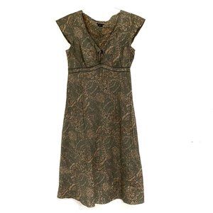 Calvin Klein Midi Length Green Floral Dress Size M